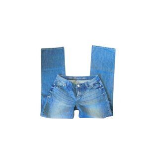 Adiktd Size 30/8 Long Cross Pocket Boot Cut Denim Distressed Jeans